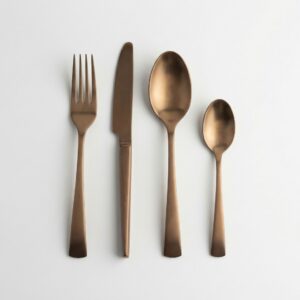 Cubertería Acabado Cobre Cepillado - Set 4 piezas