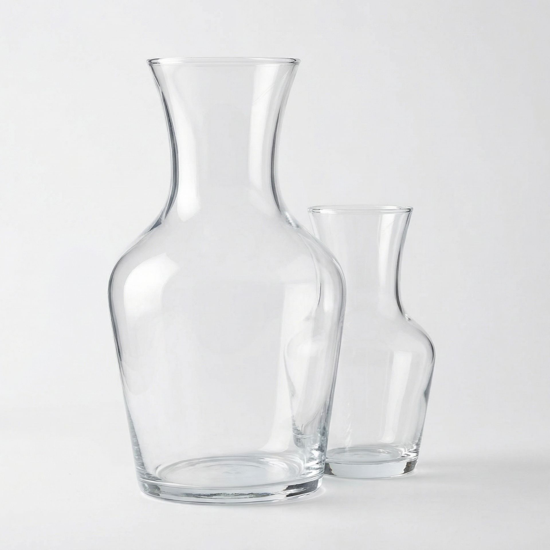 Juego de 2 Jarras de Cristal Transparente tipo Florero