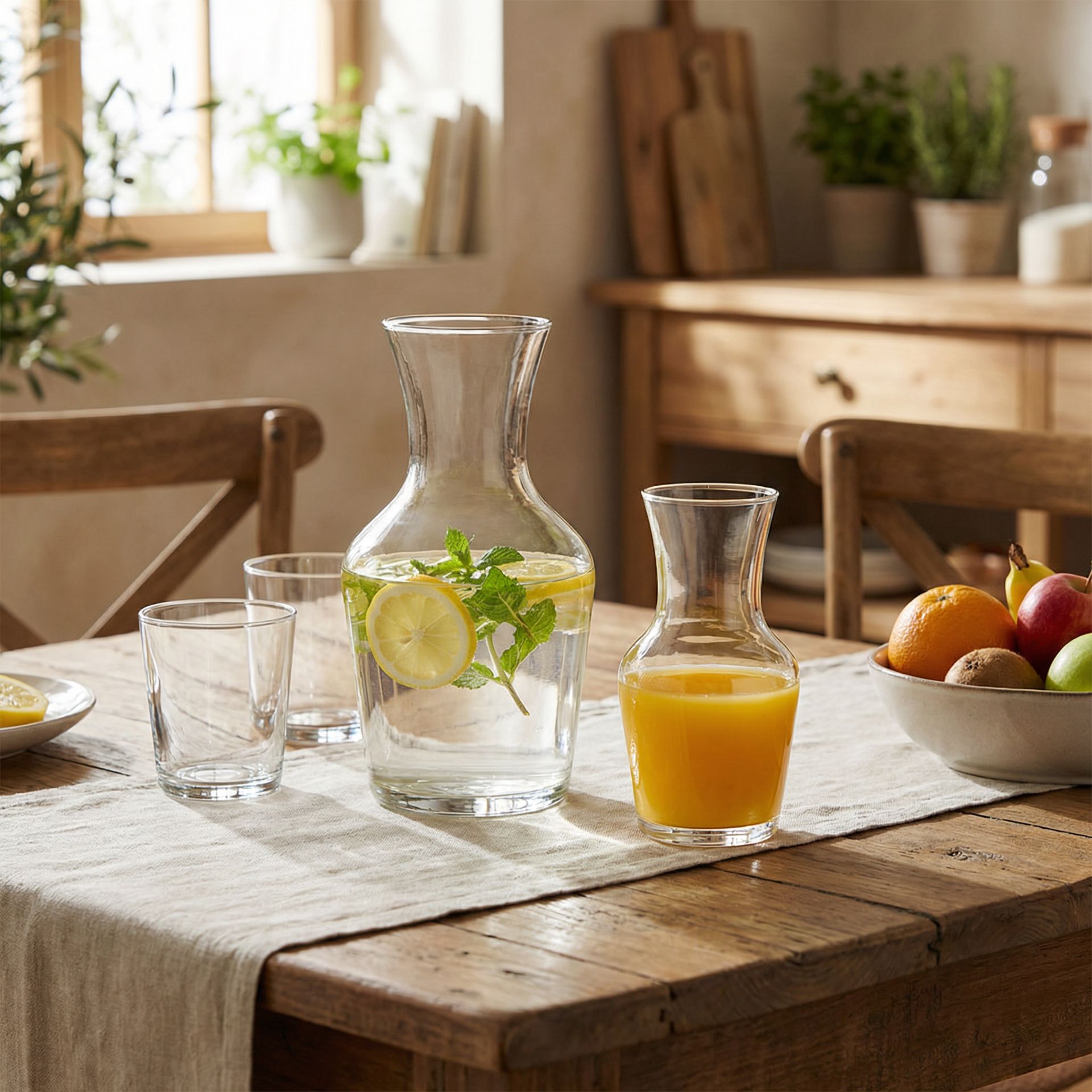 Juego de 2 Jarras de Cristal Transparente tipo Florero - Imagen 4