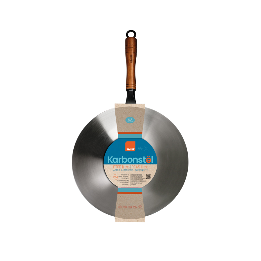 Wok IBILI KarbonSteel 32 cm - Imagen 4